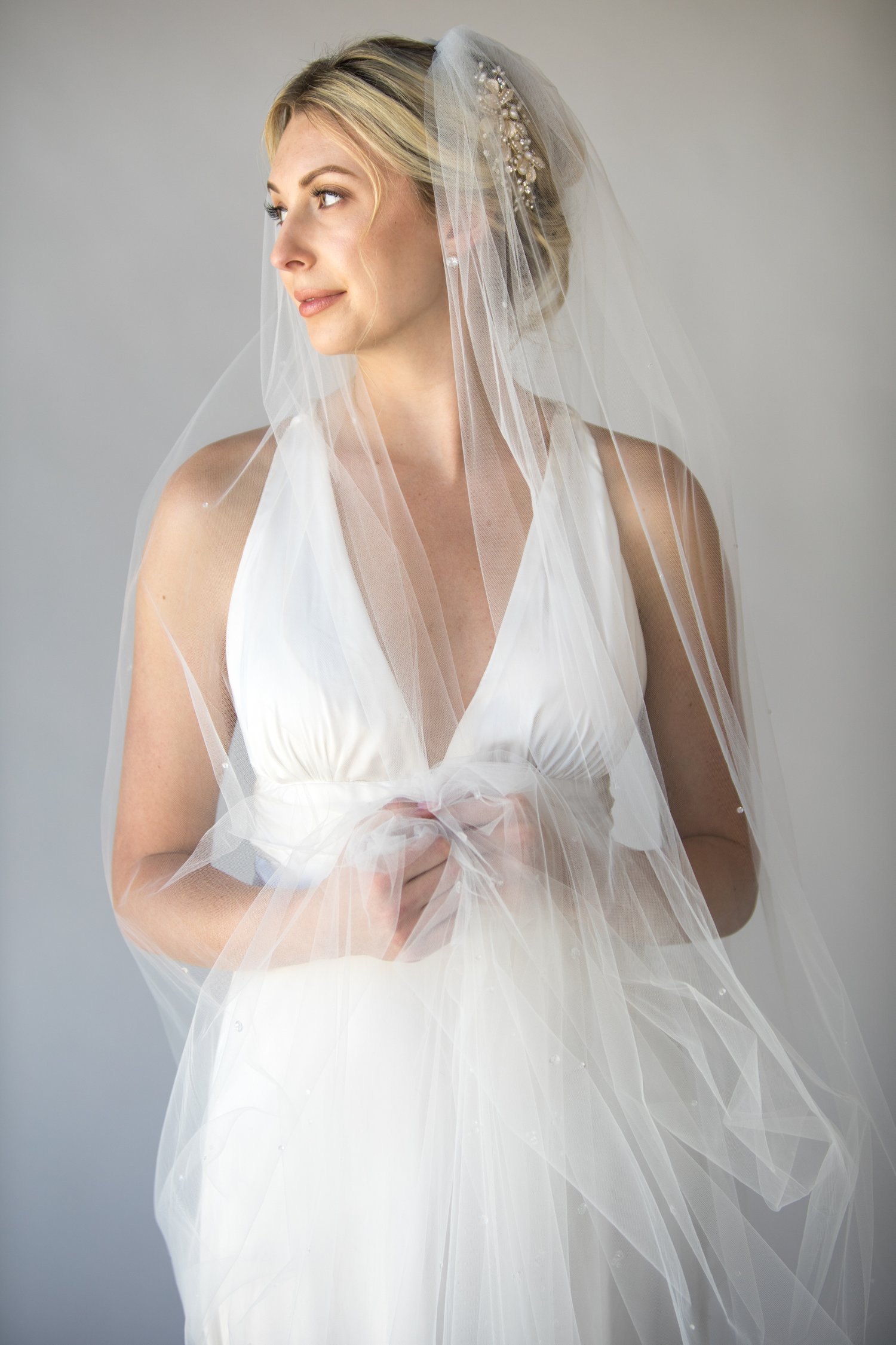 Dew Drop Veil 120L — Justine M Couture Bridal Veils, Jewelry and  Accessories