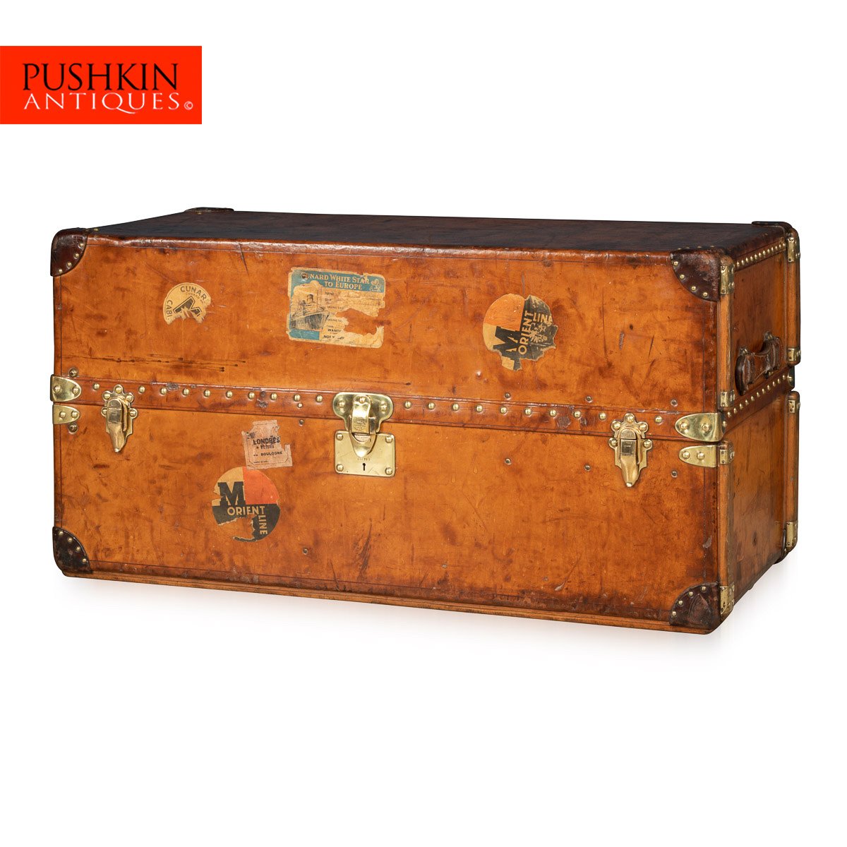 ANTIQUE 20thC LOUIS VUITTON UNUSUAL LEATHER WARDROBE TRUNK c.1900 — Pushkin  Antiques