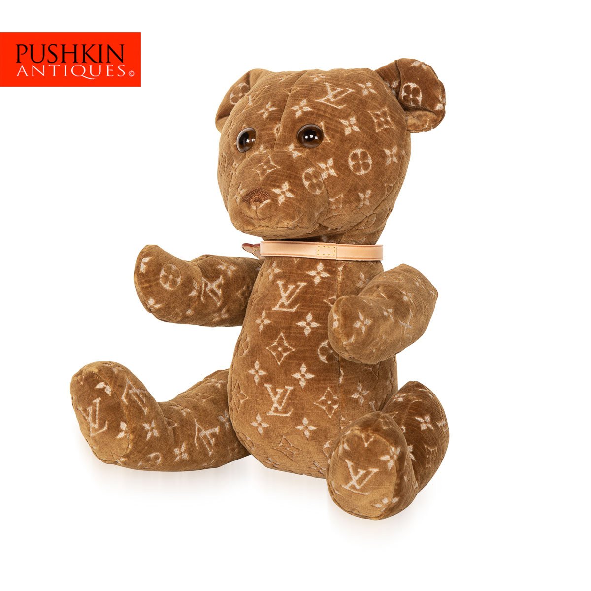 Brown Monogram Velour DouDou Teddy Bear