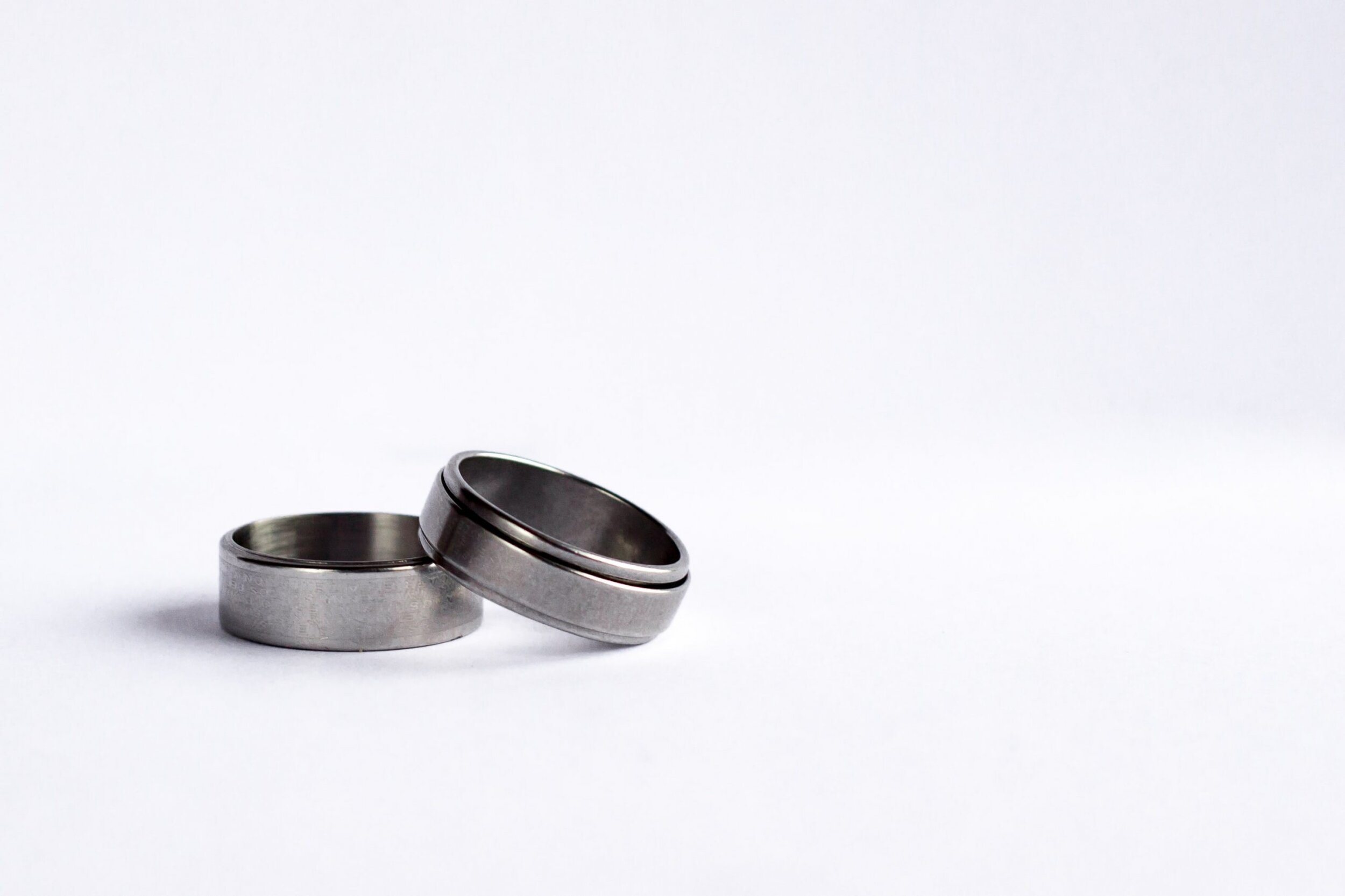 Silvertone Center Spacer Spinner Custom Engraved Affirmation Ring Necklace 