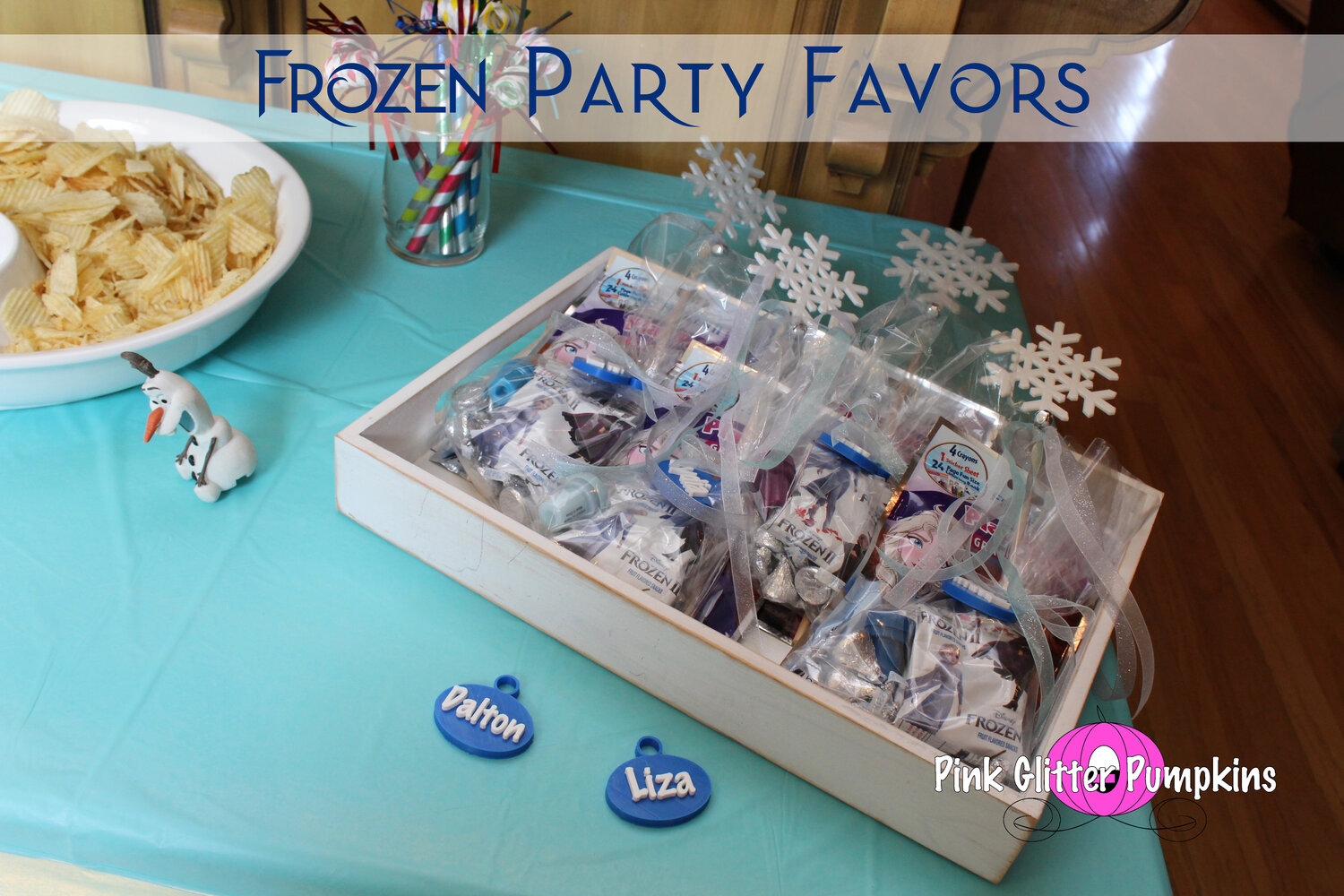 Frozen Party Favors — Pink Glitter Pumpkins