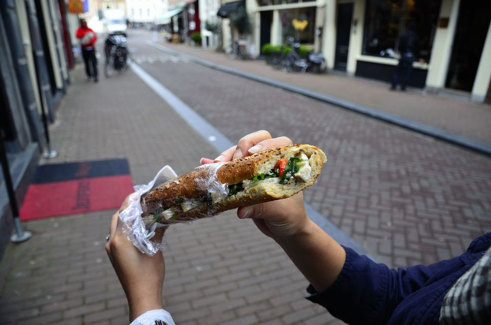  Eating a Brodje from De Kaaskamer in Amsterdam 