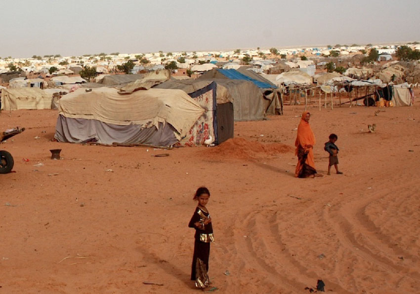 View of the M’berra refugee camp in Mauritania, 50 km from the Mali/Mauritania border