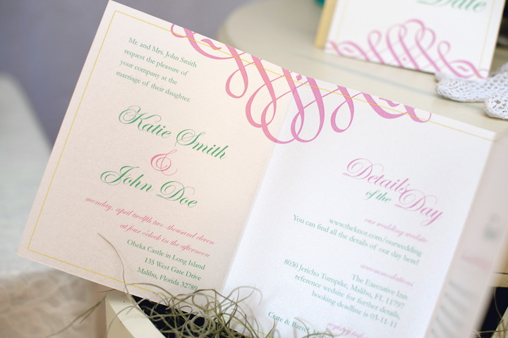 Traditional monogram wedding invitations