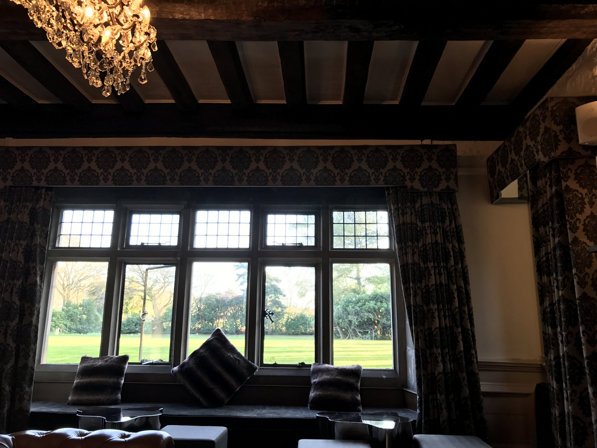  View from Jacobean lounge into gardens 