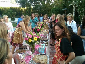 Check out the aprons.  The ladies are waiting for the festivities to begin. 