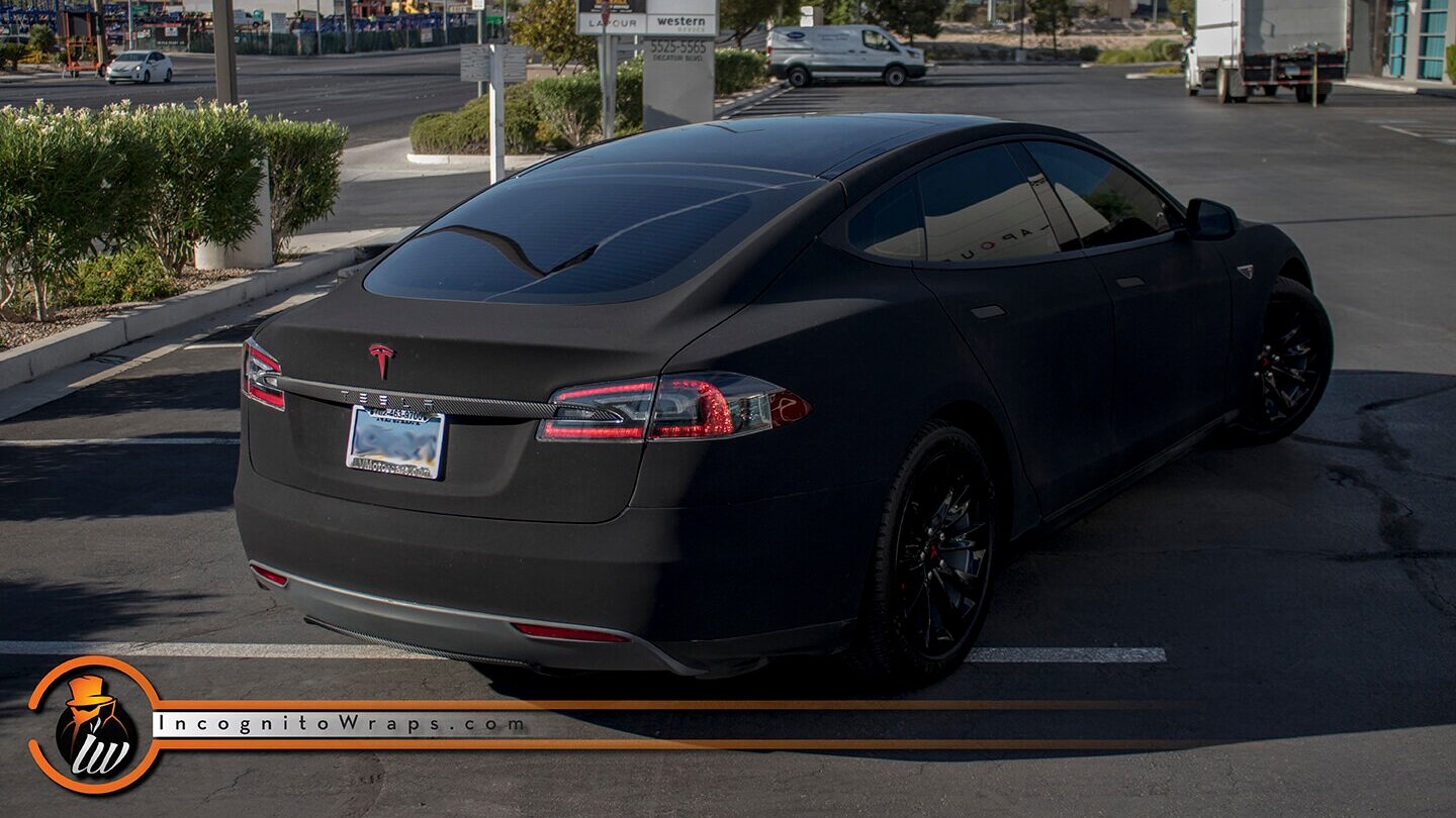 Tesla Model S - Ultra Matte Black from APA — Incognito Wraps