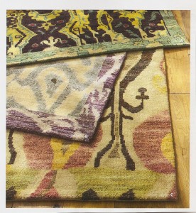A pic of new Ikat rugs at Pottery Barn