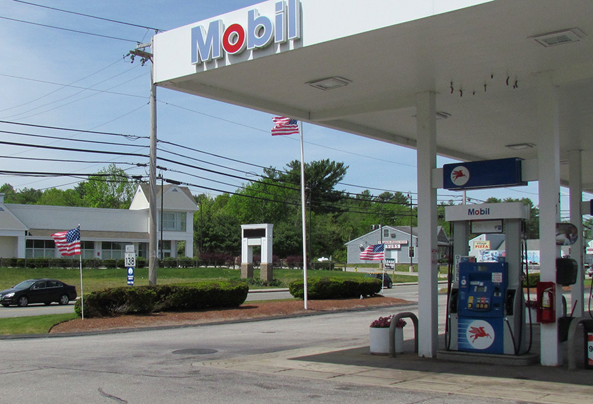This Mobil gas station in Richmond, R.I., was at the center of a ’60 Minutes’ story in the early 1980s about leaking underground fuel tanks. Three decades later, some 1,300 underground fuel tanks in Rhode Island leak gasoline and other contaminants. (Tim Faulkner/ecoRI News)