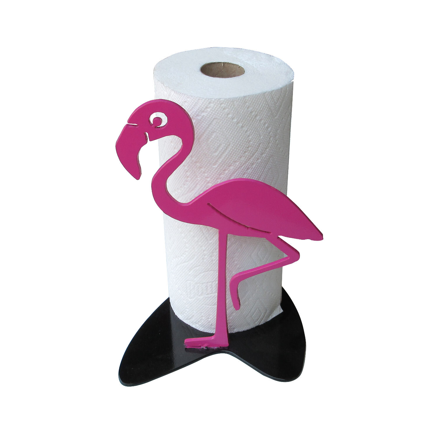 Ebros Tropical Pink Flamingo Kitchen Dining Paper Towel Holder Dispenser 15"H