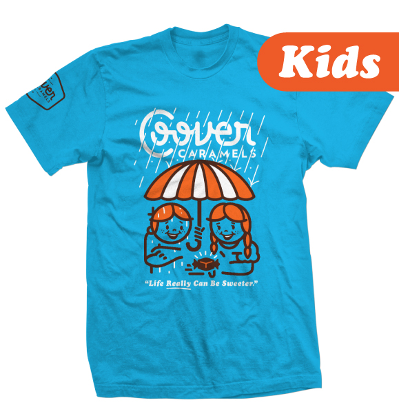 Umbrella Kids T-Shirt, Neon Heather Blue - SOLD OUT | Coover Caramels