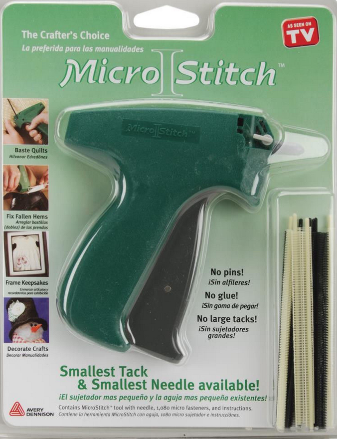 Quilter Basting Tacker Micro Kit, attacher tool + 4800 mini tails +  replacement needle, stitch sew