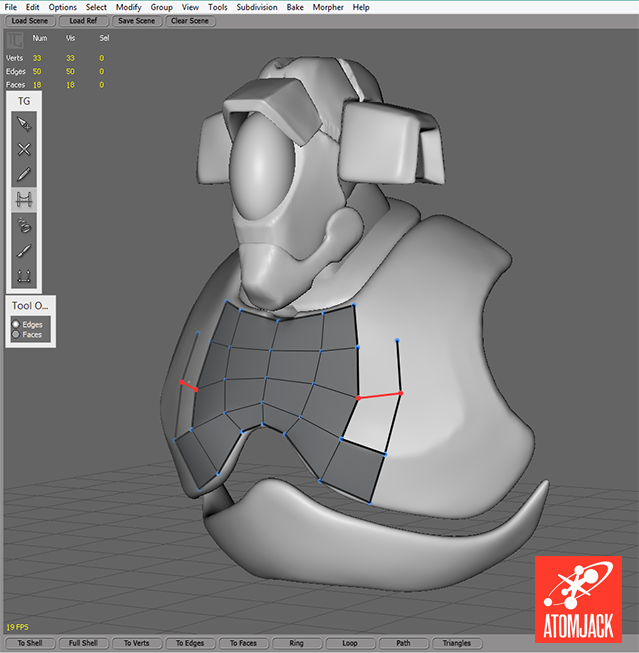 I use TopoGun to create a low-poly model from the high-poly Zbrush sculpt. There are many programs that allow you to do this, but Topogun is easy to use and produces great results.