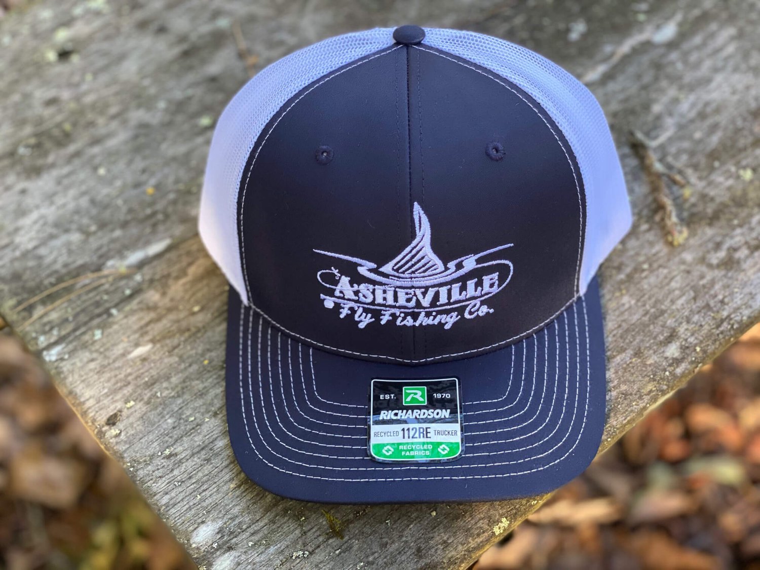 Asheville Fly Fishing Company Hat - Navy/White — Asheville Fly