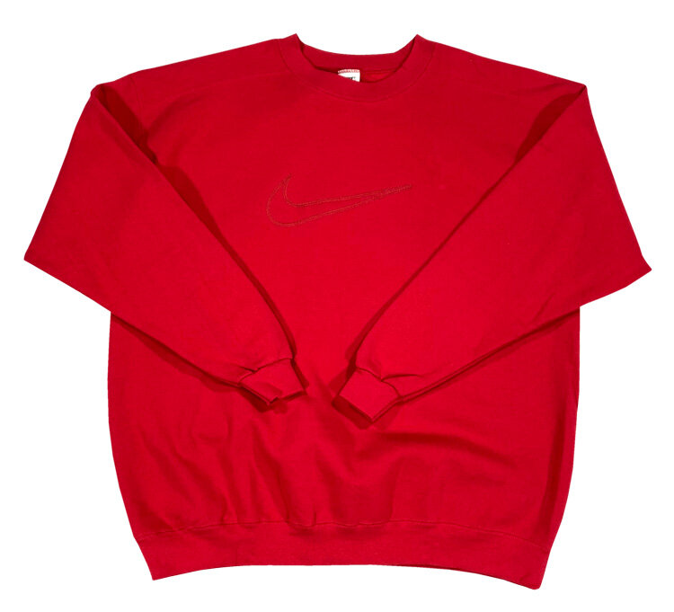 red nike vintage sweatshirt