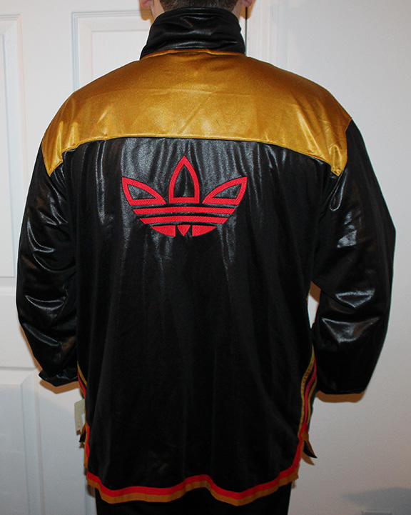 red and gold adidas jacket