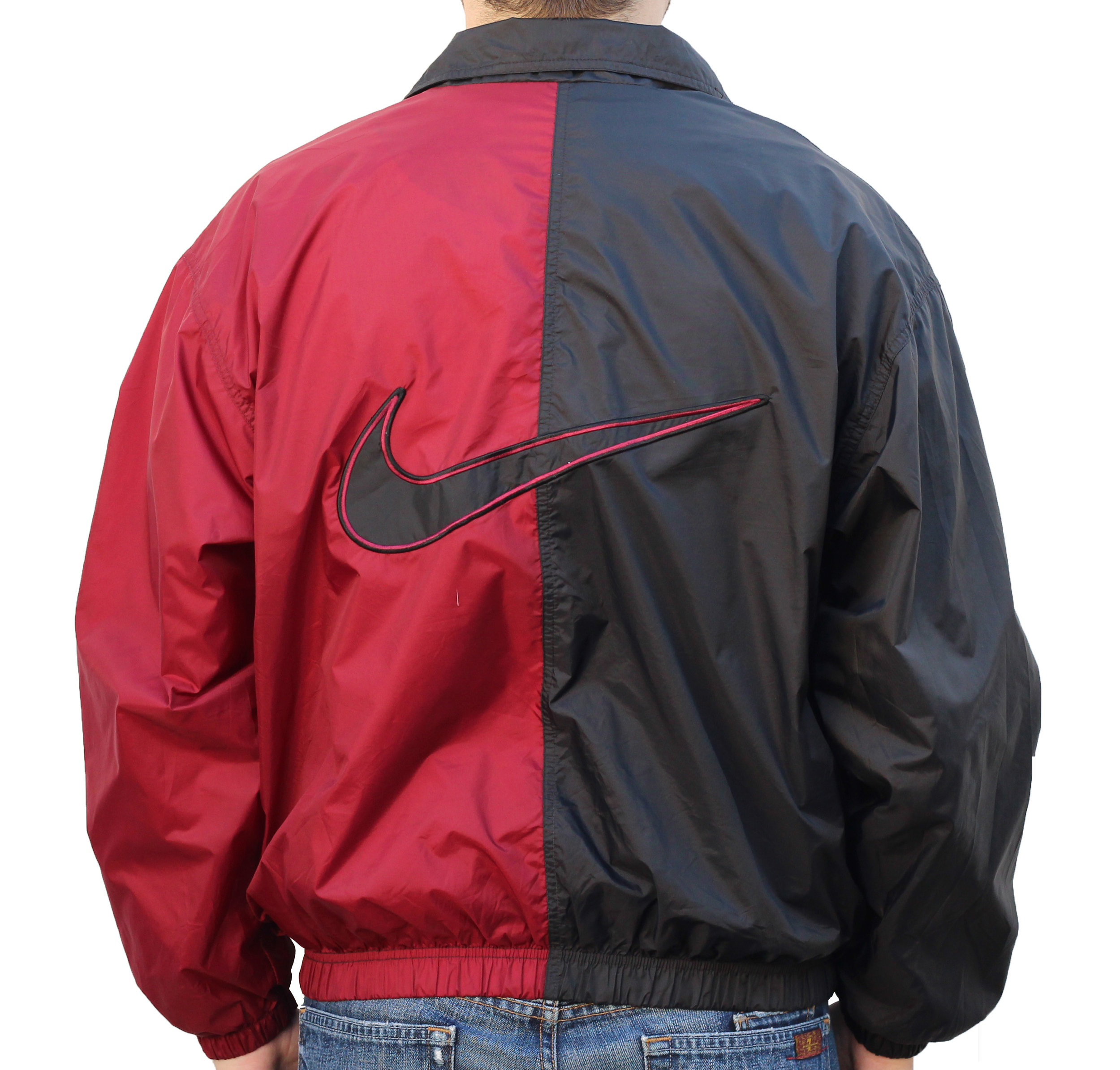 nike windbreaker jacket red and black