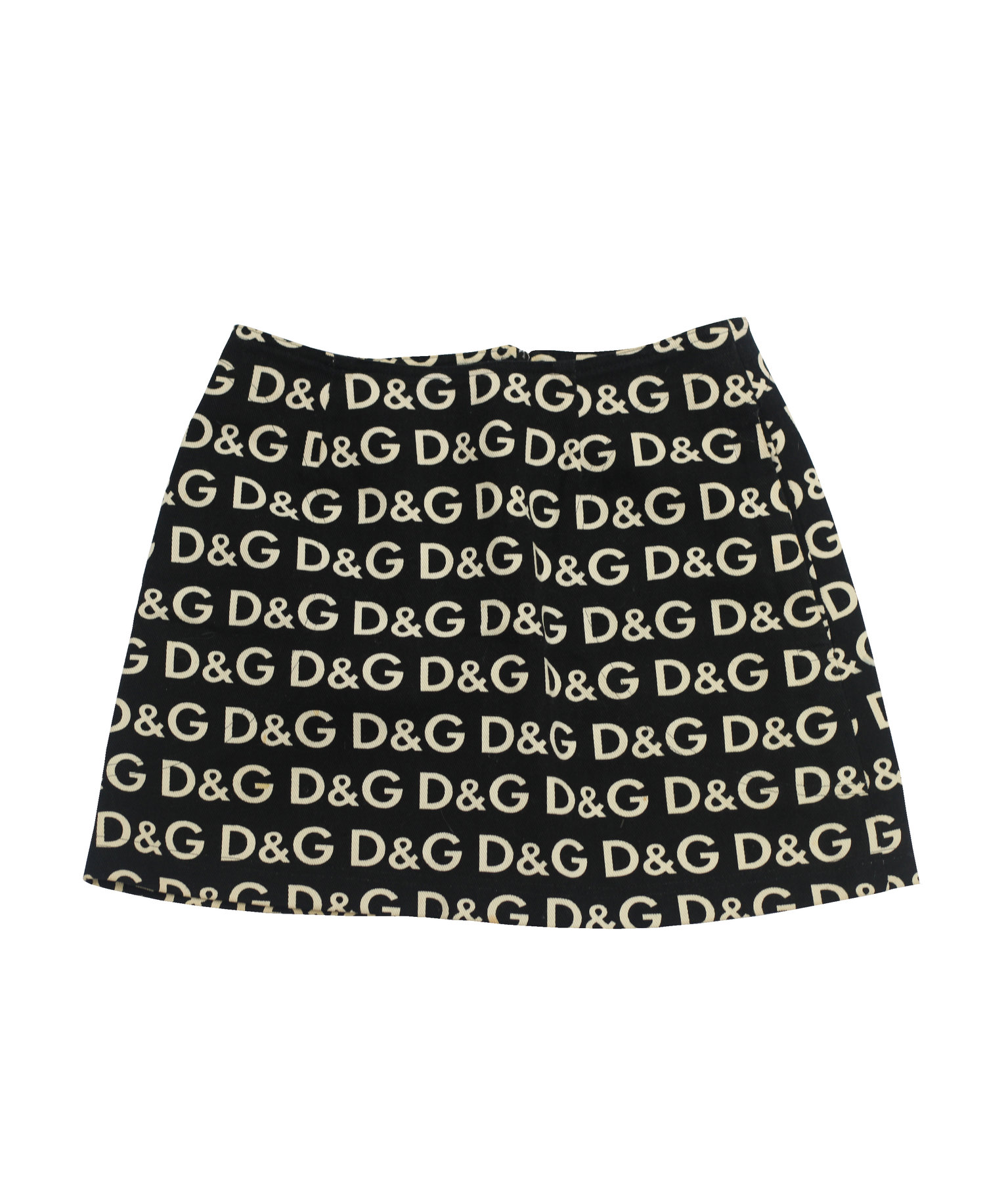 Vintage Dolce & Gabbana Monogram Denim Skirt (Size 26/40 