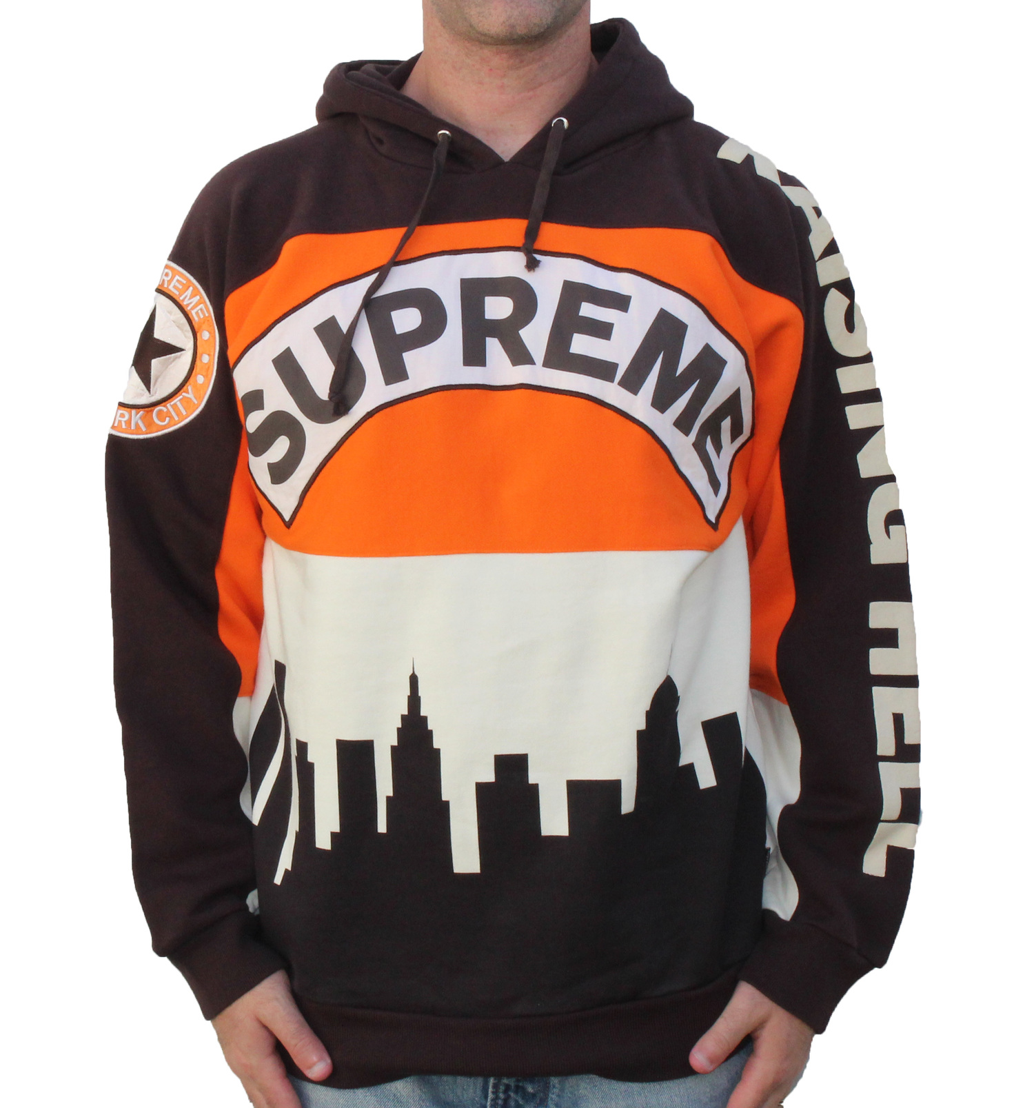 Brown supreme hoodie xxl