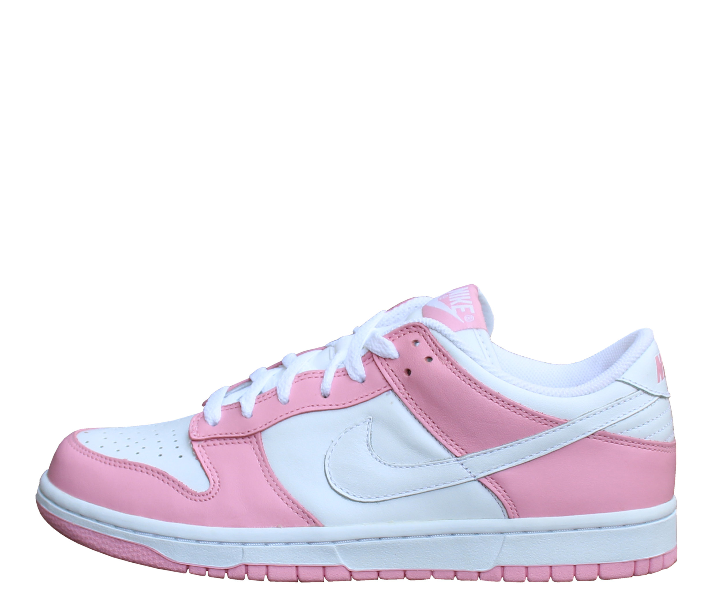 pink and white dunks