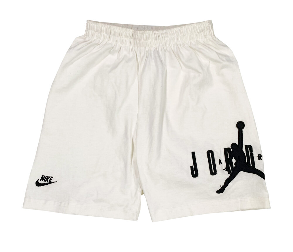 white and black jordan shorts