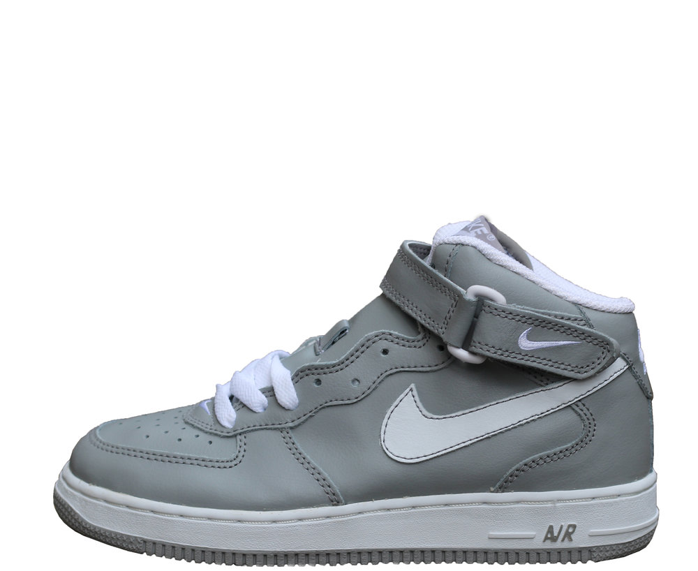 Kids Nike Air Force 1 Mid Medium Grey 