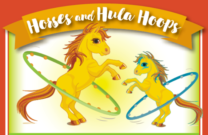 Image result for cartoon horses with hula hoops flier for camp dream 2018