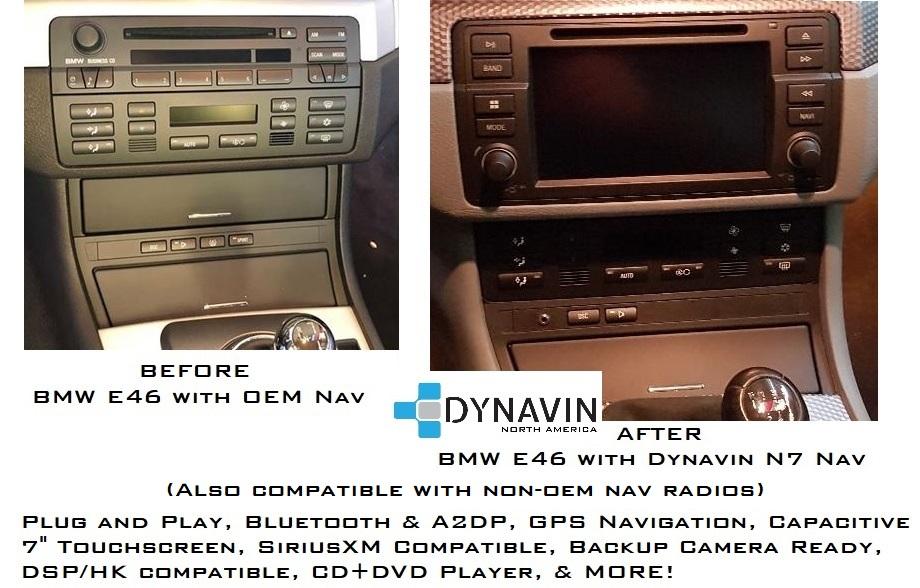 Dynavin E46 Double DIN Stereo Dash Kit Individual Row Button Style for BMW 1998-2006 3-Series 
