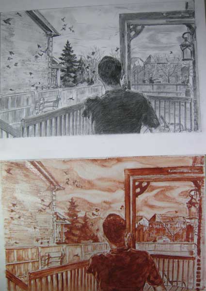 Original drawing & Underpainting Copyright Christine Montague 2009