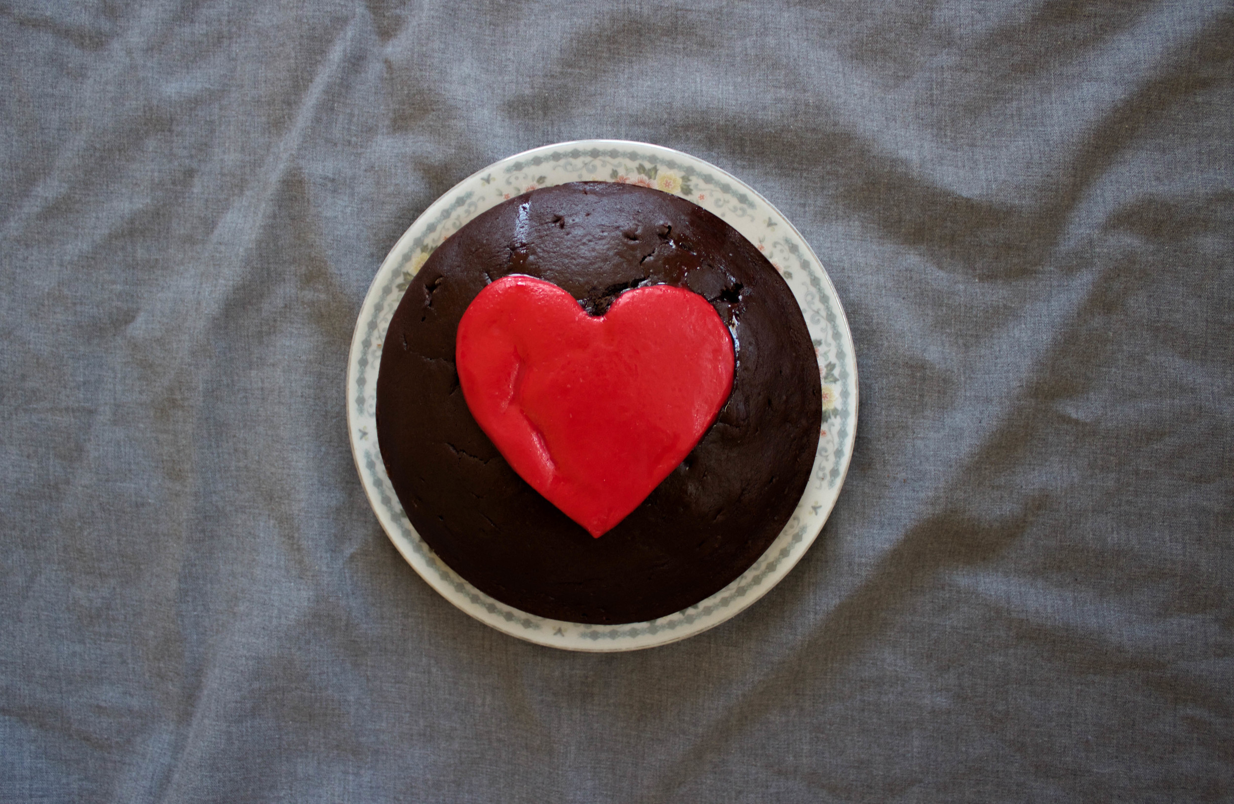 Chocolate Cake with a Marzipan Heart