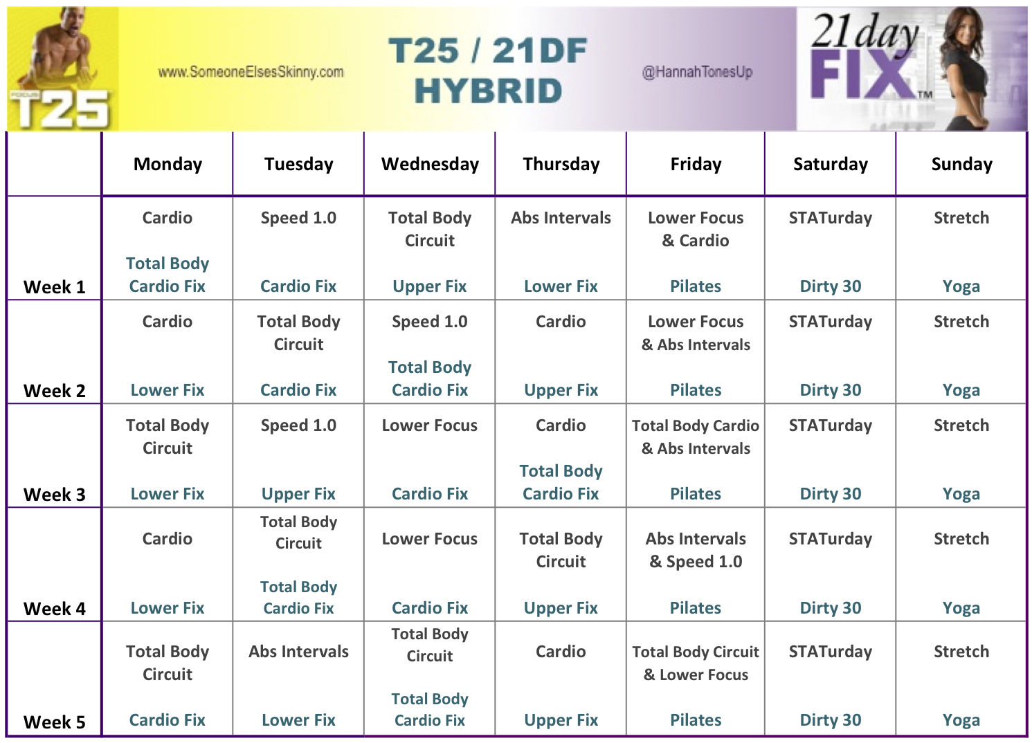 focus t25 and 21 day fix hybrid — hannah rose robinson
