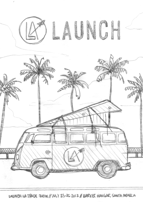 Launch LA poster sketch by DKNG
