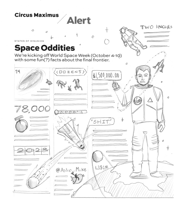 Maxim Space Oddities // Infographic by DKNG