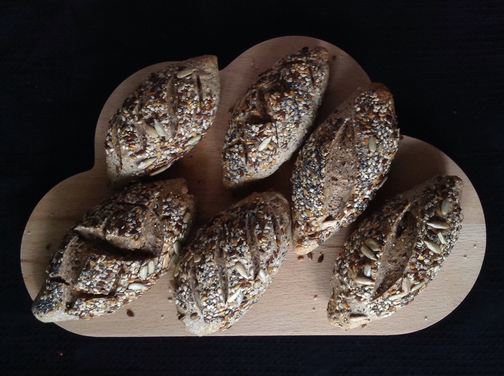  Multi grain and whole wheat little bread made for breakfast 