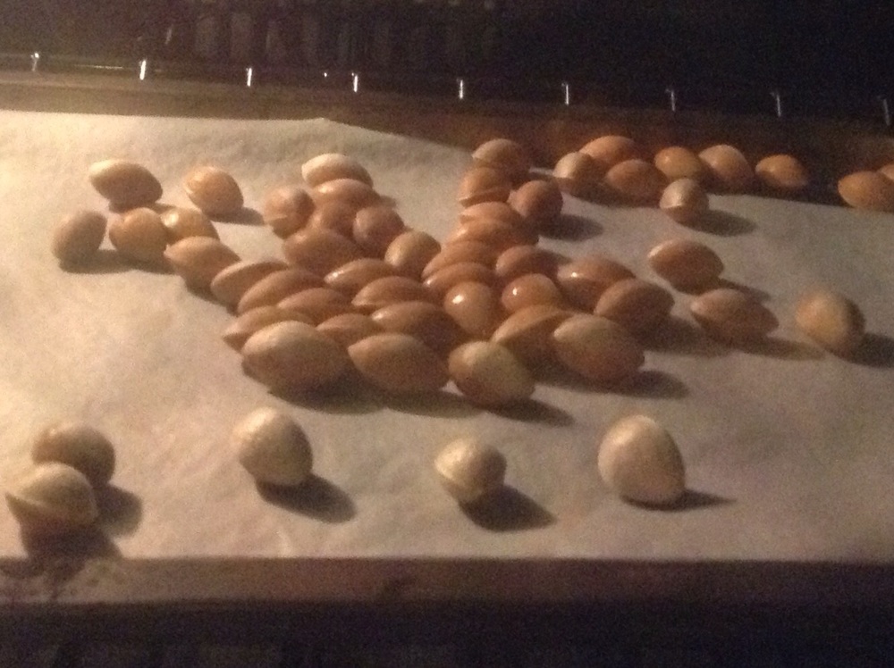  Nuts drying in the oven 