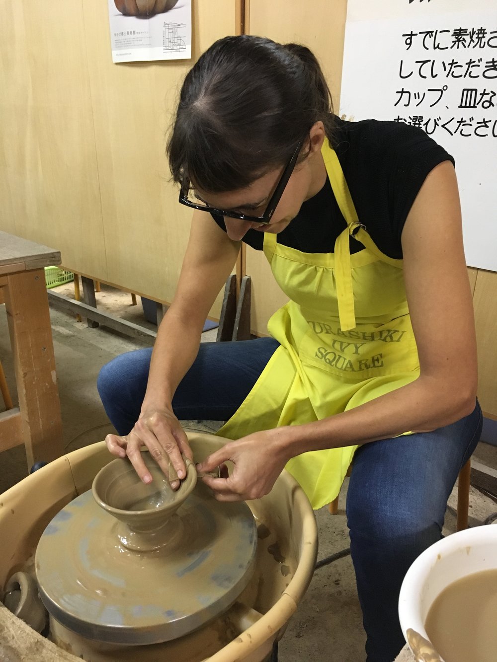  At work on the potter's wheel 