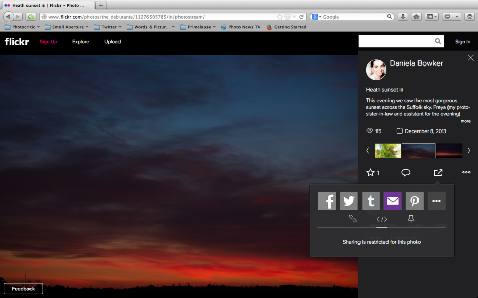 Flickr embed screen shot