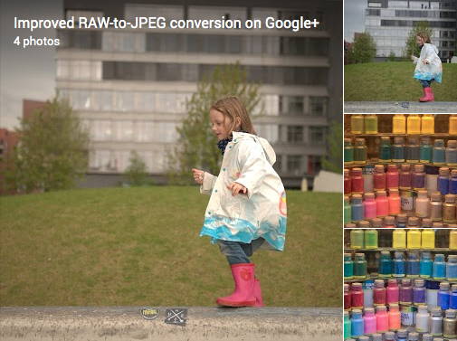 From a to b; Raw to JPEG; in Google+