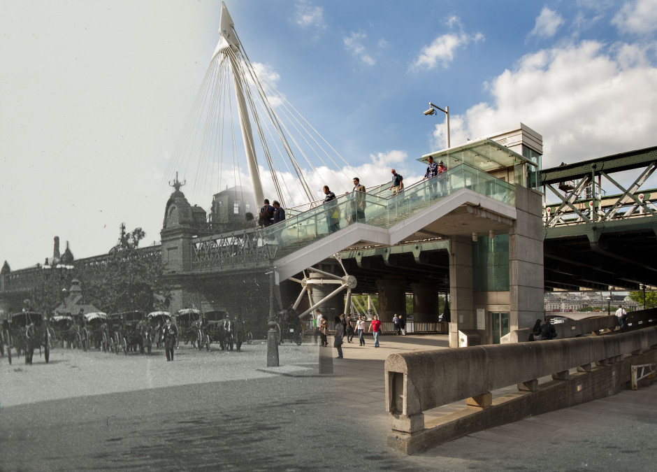 Charing Cross Railway Bridge, late 19th century, unknown photographer