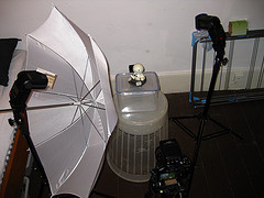 Lighting setup, ItL w/ umbrella