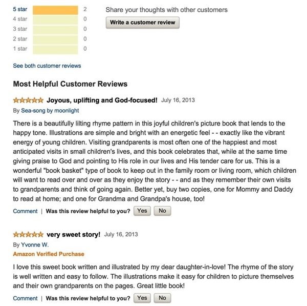 Screenshot  Amazon Reviews for Christian children s rhyming story book by author illustrator Franicia Tomokane White of Saipan published by Wholesome Family Media copy