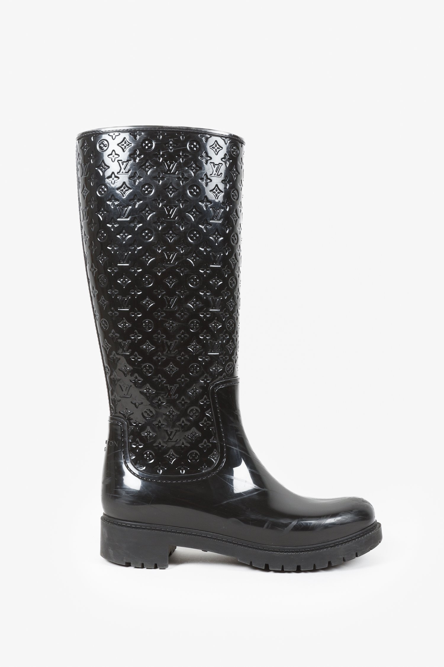 Louis Vuitton LV Monogram Rubber Rain Boots - Black Boots, Shoes -  LOU773000