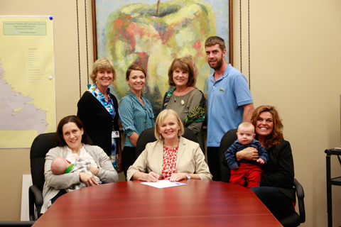 The Honourable Susan Sullivan, Minister of Health and Community Services, was joined by members of the Baby-Friendly Council of Newfoundland and Labrador to proclaim October 1 to 7 World Breastfeeding Week in Newfoundland and Labrador – October, 2013