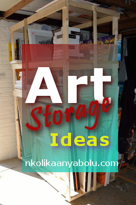 Canvas storage.  Art studio storage, Art studio at home, Canvas