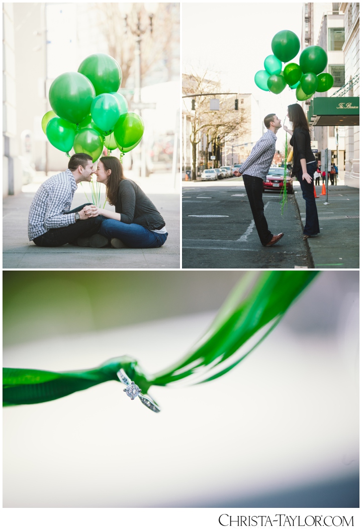 Green Balloons Engagement