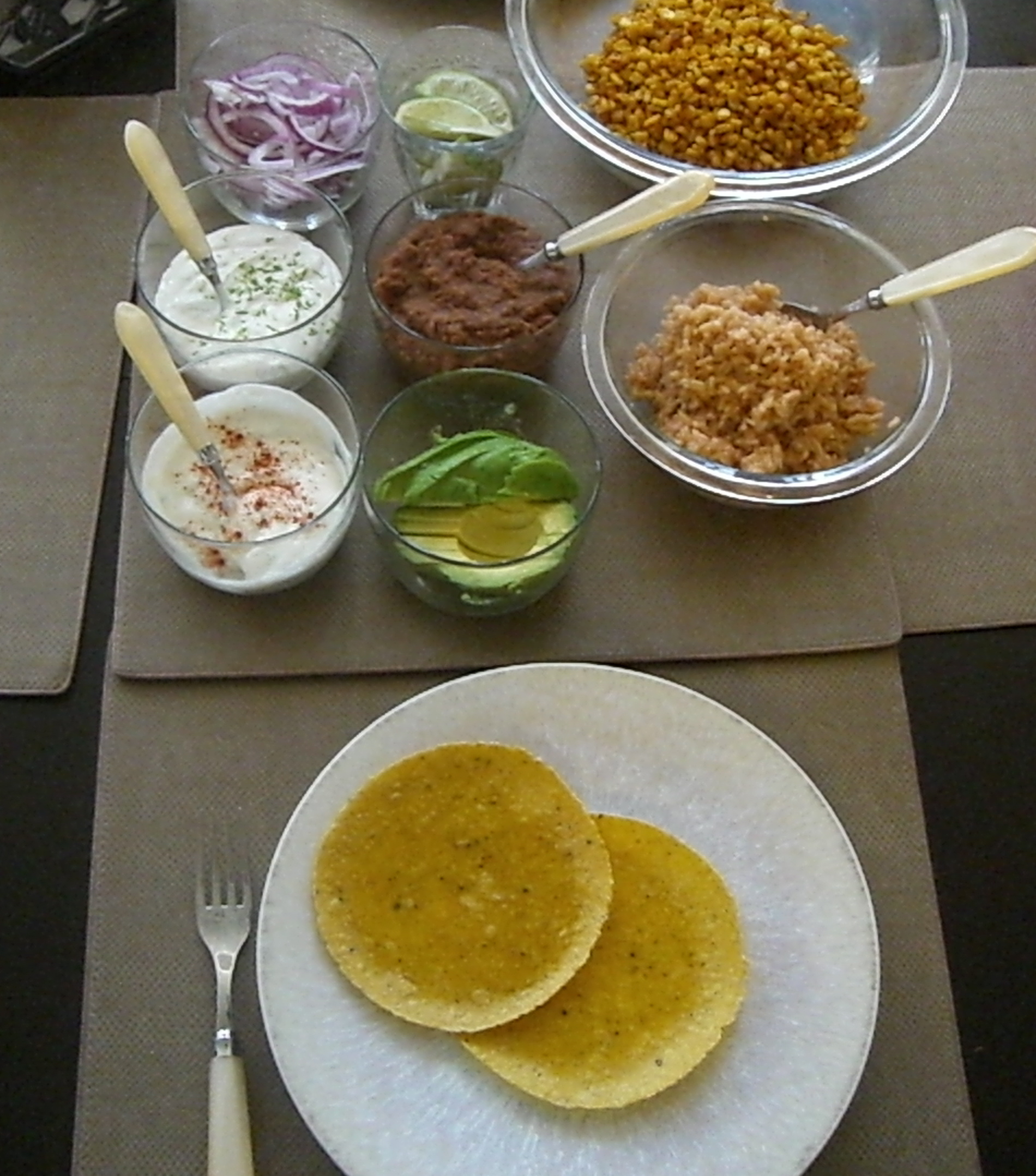 Look at all the makings of this vegan taco dinner!