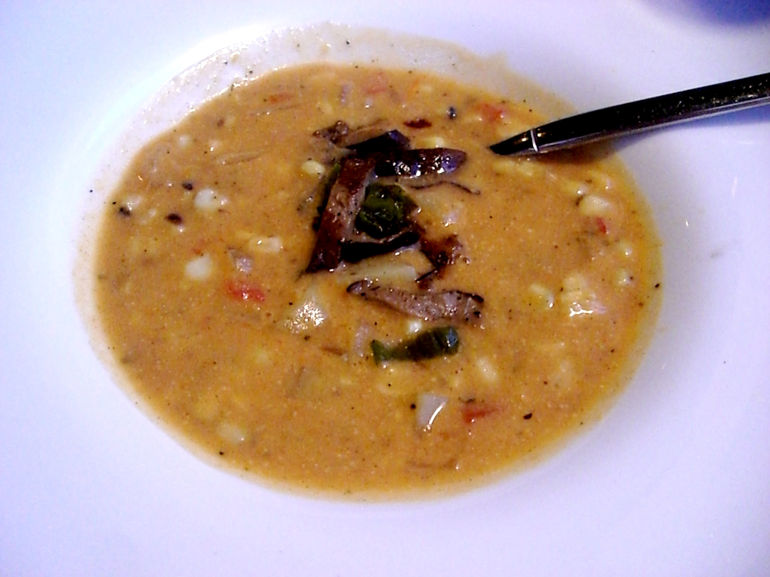 This vegan roasted corn chowder was totally tasty.