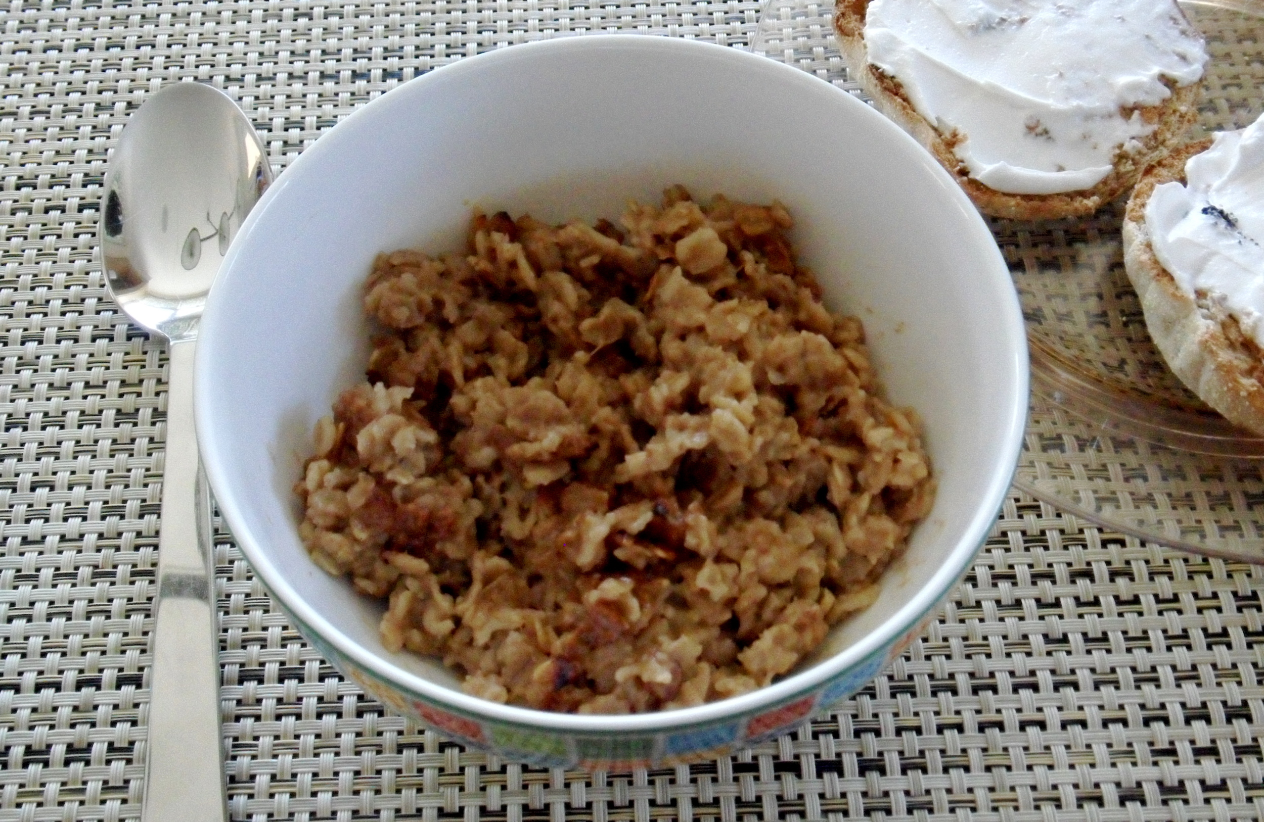 Vegan breakfast is easy when oatmeal brulee is on the menu!