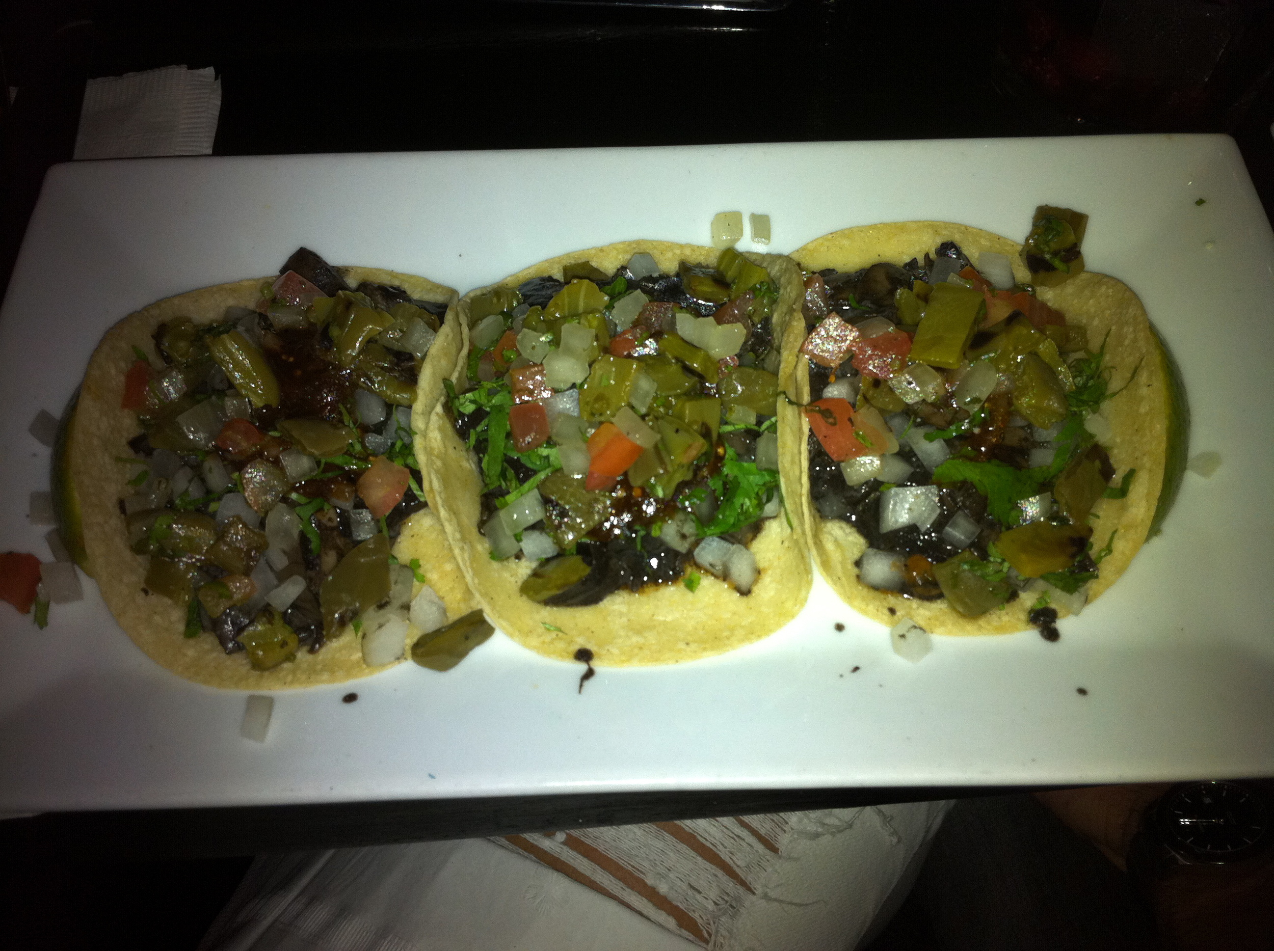 Mushroom tacos are maybe our favorite choice at mexican restaurants and they're totally vegan!