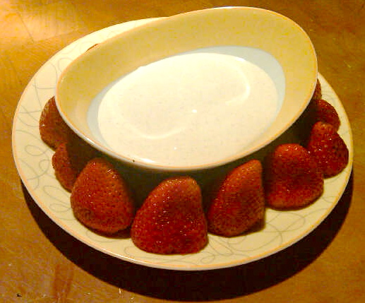 Strawberries and vegan whipped cream go together like peanut butter and chocolate.  Yum and yum.
